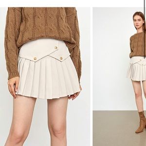 Beige Pleated Skirt